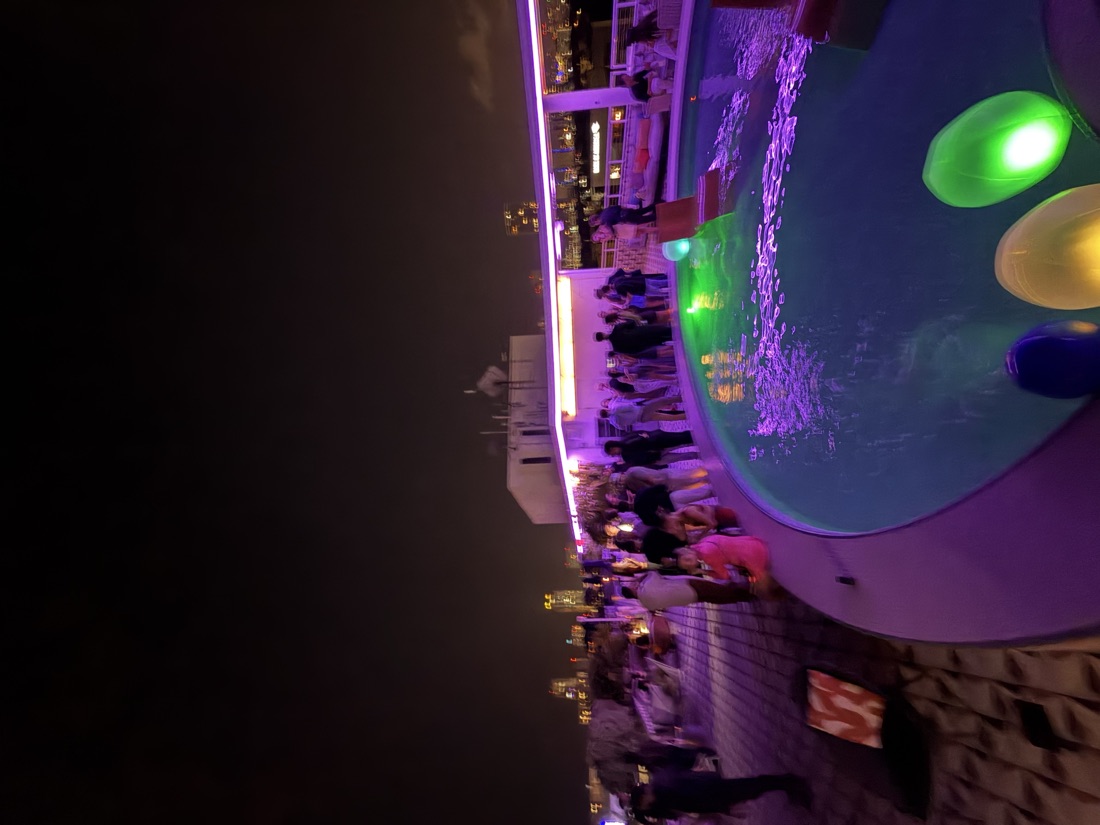 The crowd by the pool